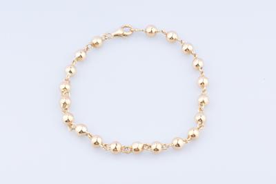 Bracelet boules en or jaune 18k,  chaine en maille boule 2