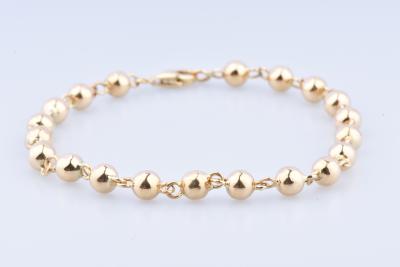 Bracelet boules en or jaune 18k,  chaine en maille boule 2