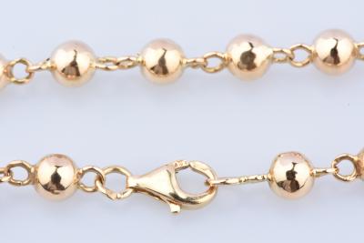 Bracelet boules en or jaune 18k,  chaine en maille boule 2