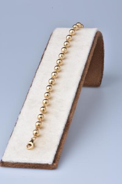 Bracelet boules en or jaune 18k,  chaine en maille boule 2