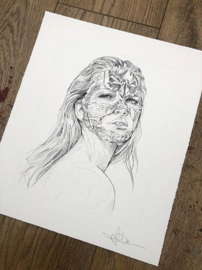 Sandra CHEVRIER - La Cage et la trace du crayon - Gravure signée et numérotée 2