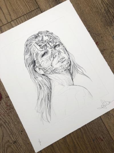 Sandra CHEVRIER - La Cage et la trace du crayon - Gravure signée et numérotée 2