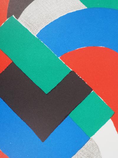 Sonia DELAUNAY  - Composition bleu, vert et rouge, 1968 - Lithographie originale 2