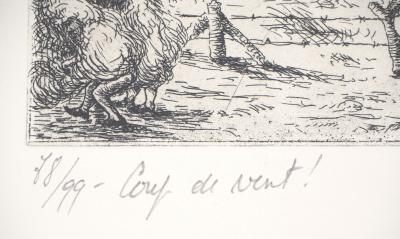 Patrick COPPENS : Coup de vent ! - Gravure originale signée 2