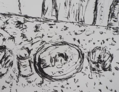 Jan Peter THORBECKE : La table à manger - Gravure Signée 2