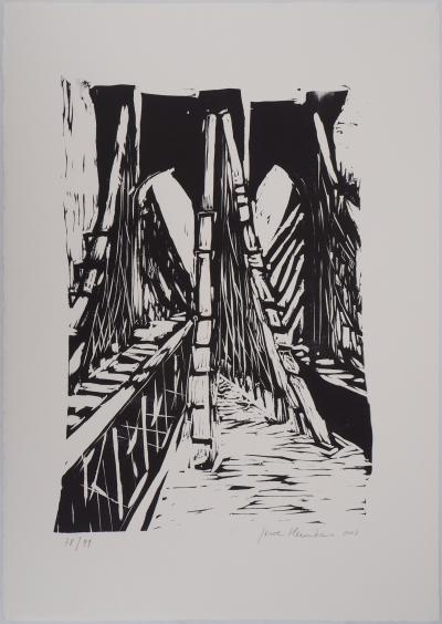Jeroen HERMKENS : Pont de Brooklyn - Lithographie Originale Signée 2