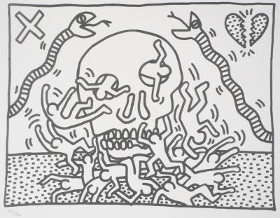 Keith HARING : Vanité au crane  - Sérigraphie Signée 2