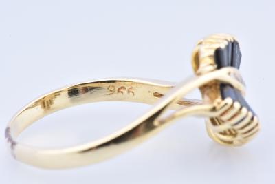 Bague en or jaune 18 carats, ornée de 14 saphirs baguette 2
