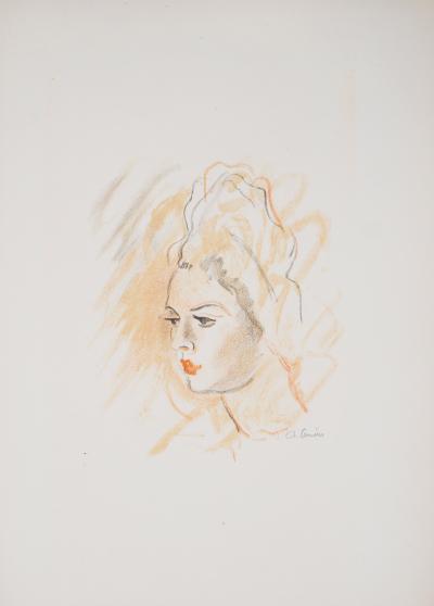 Charles CAMOIN : Portrait féminin de profil - Lithographie signée 2