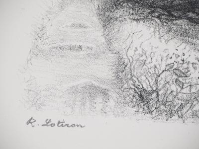 Robert LOTIRON : Promenade au bord du fleuve - Lithographie originale signée 2