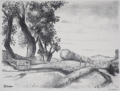 Robert LOTIRON : Chemin de campagne - Lithographie originale signée 2