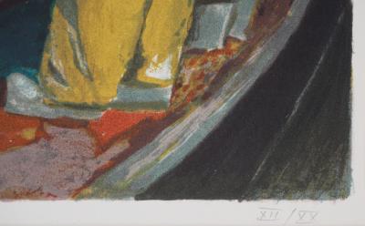 Robert LOTIRON : Retour de pêche - Lithographie originale signée 2