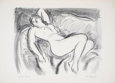 Charles CAMOIN - Femme nue sur le divan - Lithographie originale signée 2