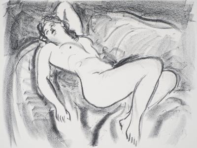 Charles CAMOIN - Femme nue sur le divan - Lithographie originale signée 2