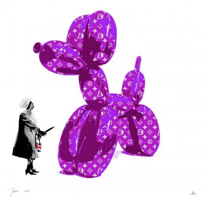 Death NYC - Queen Stab purple  - Original screenprint by Death NYC - Artist Rising American Street Art 2