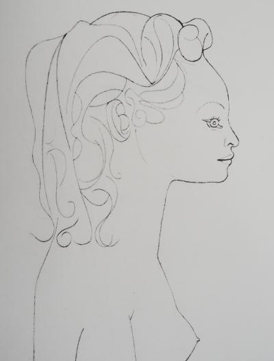 Pablo PICASSO (d’après) : Femme de profil - Lithographie Signée 2