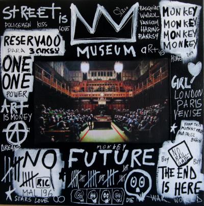 SPACO - Parlement Monkeys banksy street art 2