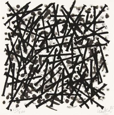Günther UECKER - Black light Robyn Schulkowsky, 1985 - Lithographie signée au crayon 2