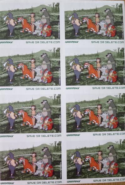 Banksy (d’après) - Planche de 8 stickers sérigraphie en couleurs 2