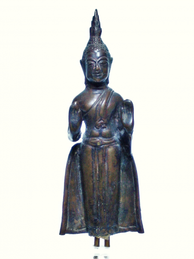 Bouddha debout en bronze, Ayutthaya, Thailande, 18ème siècle 2
