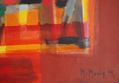 Marcel MOULY : Nouvelle Orléans, Jazz Rouge - Grande huile sur toile signée 2