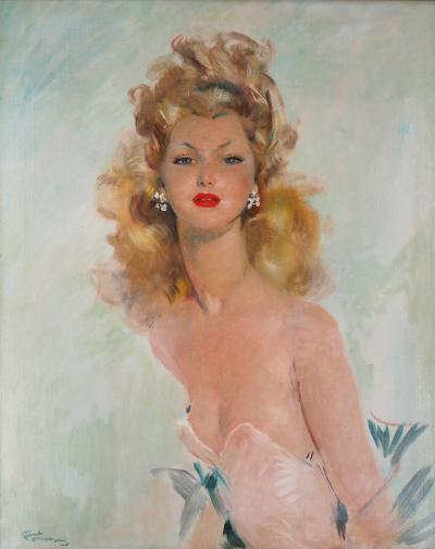 Jean-Gabriel DOMERGUE : Avant le bal - Grande huile sur toile, Signée 2