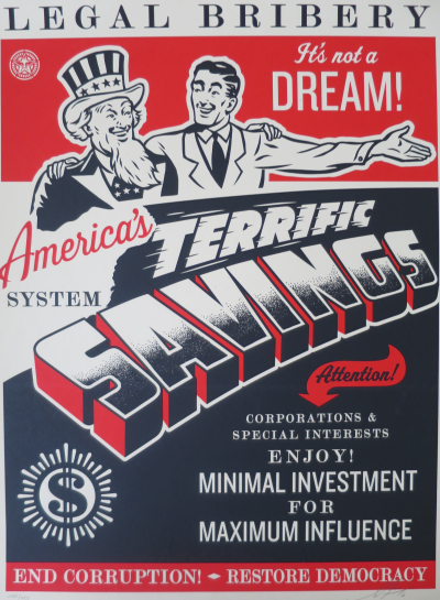 Shepard FAIREY (Obey) - Americas Savings, 2016, Signed and numbered silkscreen 2