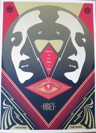 Shepard FAIREY (Obey) -  I See Static Red, 2016 - Sérigraphie signée au crayon 2