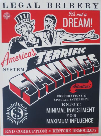 Shepard FAIREY (Obey) - Americas Savings, 2016, Signed and numbered silkscreen 2