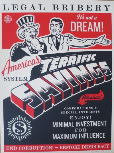 Shepard FAIREY (Obey) - Americas Savings, 2016, Signed and numbered silkscreen 2