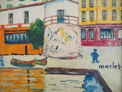 Elisée MACLET : Villefranche sur Mer - Huile sur toile originale, Signée 2