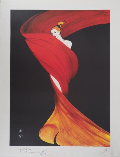 René GRUAU : Le foulard rouge - Lithographie originale Signée 2