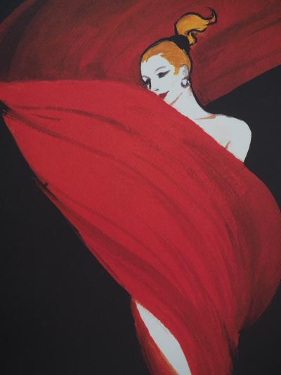 René GRUAU : Le foulard rouge - Lithographie originale Signée 2