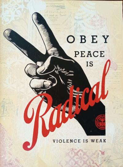 Shepard FAIREY (Obey) - Radical Peace (cream) HPM - Sérigraphie