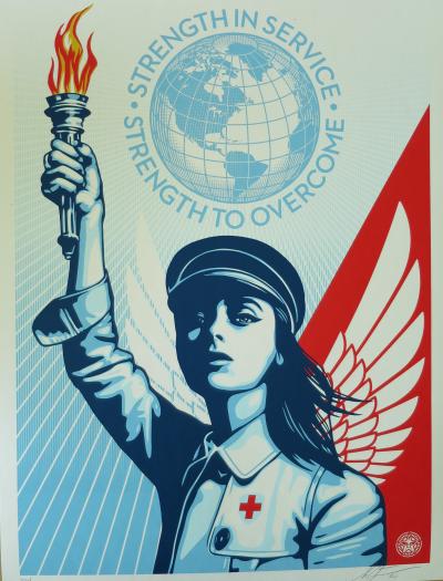 Shepard FAIREY (Obey) - Angel Of Hope And Strength - Sérigraphie signée et numérotée 2