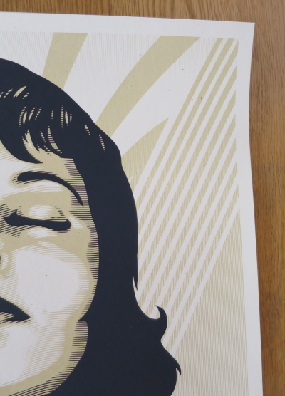 Shepard FAIREY (Obey) - Wake Up cream, 2017 - Sérigraphie signée au crayon 2