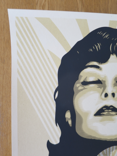 Shepard FAIREY (Obey) - Wake Up cream, 2017 - Sérigraphie signée au crayon 2