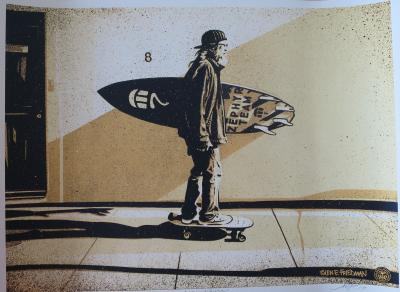 Shepard FAIREY (Obey) -  Jeff Ho Zephyr, 2017  - Sérigraphie signée au crayon