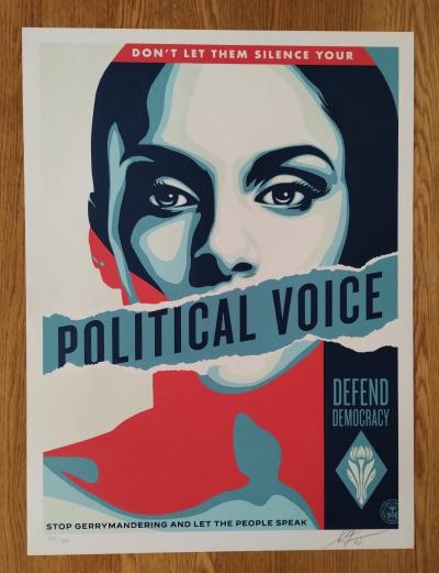 Shepard FAIREY (Obey) -Political Voice  - Sérigraphie signée au crayon 2