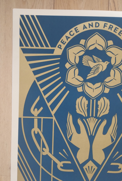 Shepard Fairey (Obey Giant) Peace And Freedom - signée - numerotée 2