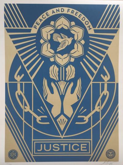 Shepard Fairey (Obey Giant) Peace And Freedom - signée - numerotée 2