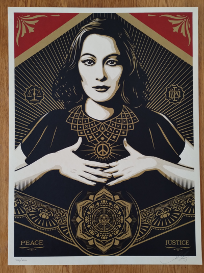 Shepard FAIREY (Obey) - Peace & Justice Woman 13  - Sérigraphie signée au crayon 2