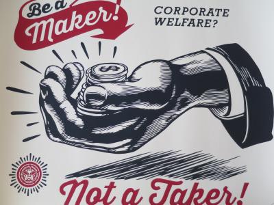 Shepard FAIREY (Obey) - Corporate Welfare, 2015, Sérigraphie signée et numérotée 2