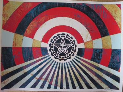 Shepard FAIREY (Obey) -  Tunnel Vision Version 2 (Alternate Gold), 2018 - Sérigraphie signée au crayon 2