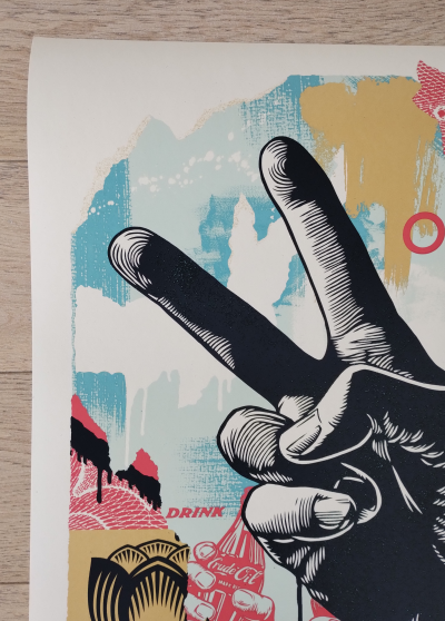 Shepard FAIREY (Obey) - Raise The Level (Peace) - Sérigraphie signée au crayon 2