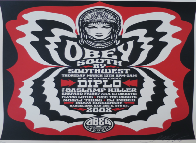 Shepard FAIREY (Obey) - SXSW, 2008 - Sérigraphie signée au crayon 2