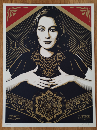 Shepard FAIREY (Obey) - Peace & Justice Woman 13  - Sérigraphie signée au crayon 2