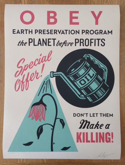 Shepard Fairey (Obey Giant) -Earth Preservation 2025 - Sérigraphie, signée numérotée 2