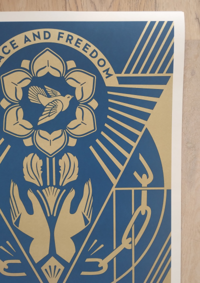 Shepard Fairey (Obey Giant) Peace And Freedom - signée - numerotée 2