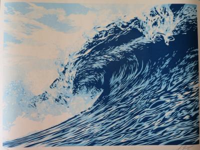 Shepard FAIREY (Obey) - Wave of Distress (Blue), 2021 - Sérigraphie signée au crayon 2